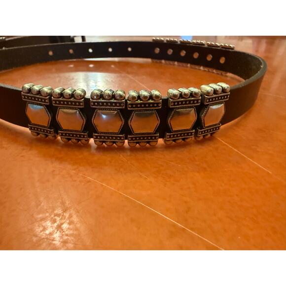 Albatros Brown Genuine Leather & Silver Belt Made In Italy Medium - Picture 2 of 9